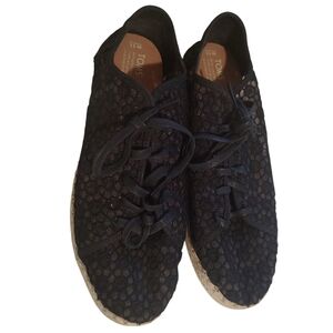 TOMS Women's Lena Sneakers Shoes Black Lace Size W11